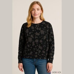 Rachel Hollis Black and Grey Tie-Dye Sweatshirt Size XXS Thumb Holes NWOT